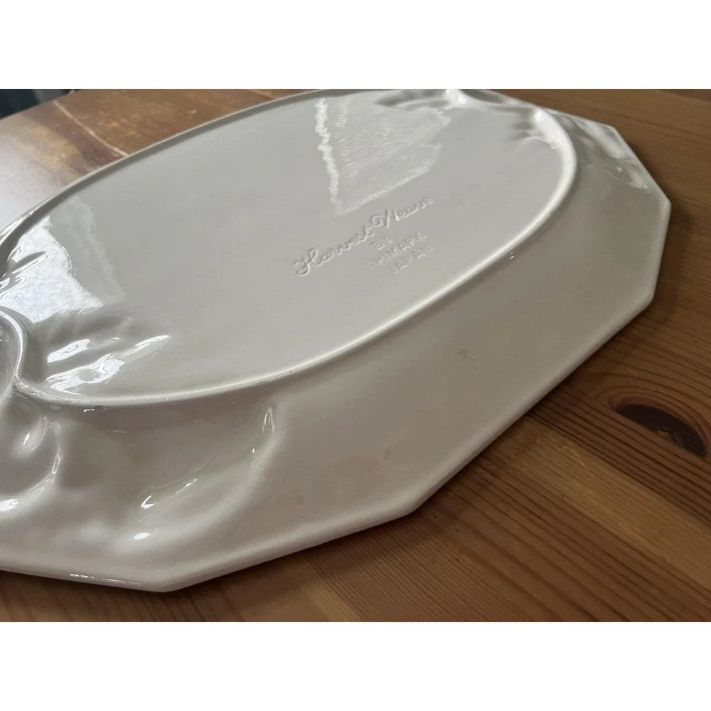 Vintage Himark Harvest Weave Ceramic Platter Embossed Vegetables Farmhouse 18